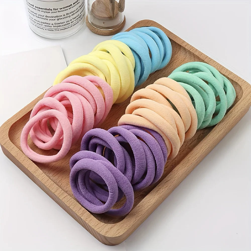 50/100pcs Soft Elastic Hair Ties Hair Bands Decorative Hair Accessories Set For Baby Girls