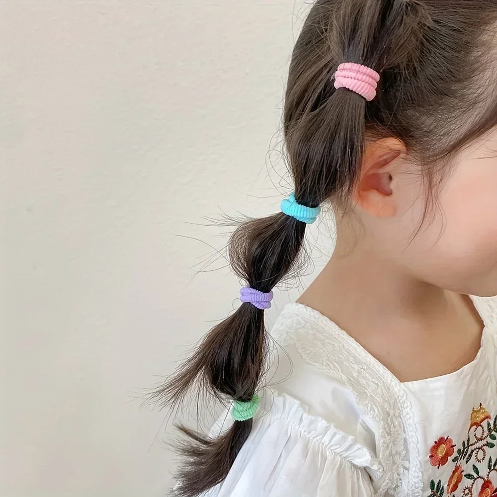 50/100pcs Soft Elastic Hair Ties Hair Bands Decorative Hair Accessories Set For Baby Girls