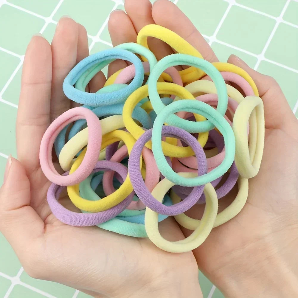 50/100pcs Soft Elastic Hair Ties Hair Bands Decorative Hair Accessories Set For Baby Girls